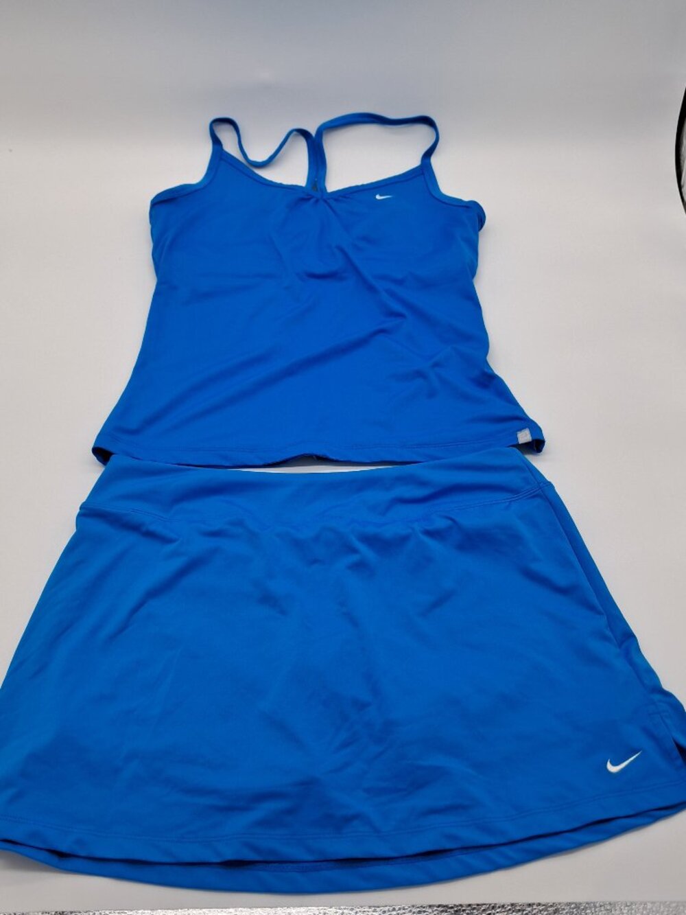 Nike Dri-Fit Skirt Skort Top Set Large Teal Blue Tennis Golf Pickleball Summer